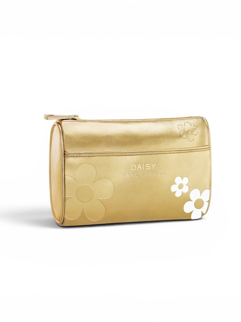 Daisy Marc Jacobs Gold Metallic Floral Cosmetic Pouch Bag